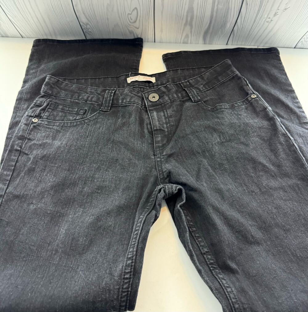 Y2k No Boundaries Black Low Rise Flare Jeans Size 15 Retro